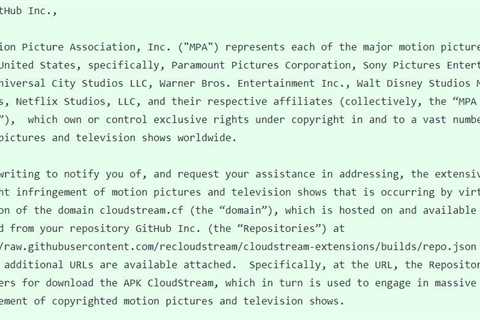 Cloudstream Takes Site and Code Offline in Response to Hollywood Complaint