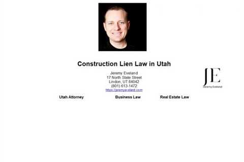 Construction Lien Law in Utah