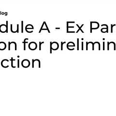 Schedule A – Ex Parte motion for preliminary injunction