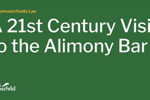 A 21st Century Visit to the Alimony Bar