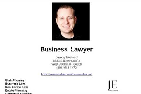 Nibley UT Business Attorney Jeremy Eveland