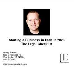 Starting a Business in Utah in 2026: The Legal Checklist